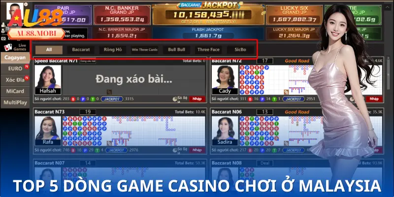 Top 5 dòng game casino hội viên Malaysia thích chơi