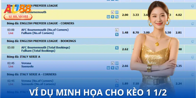 Giải thích kèo 1 1/2 bằng ví dụ