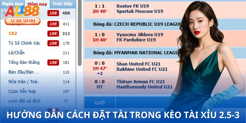Kèo tài xỉu 2.5-3 là gì? Hiểu cách đặt tài
