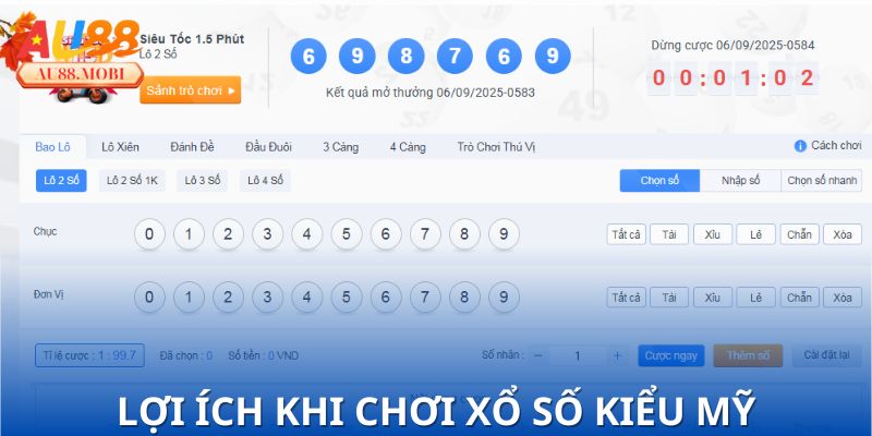 Ưu điểm dễ nhận thấy khi chơi xổ số kiểu Mỹ